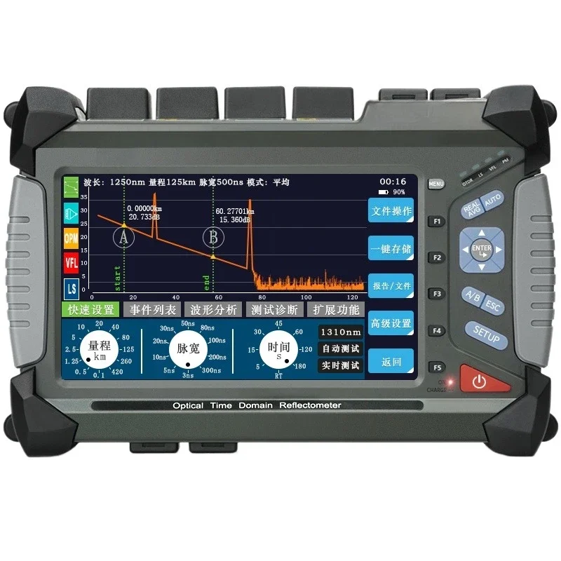 Optical Time Domain Reflectometer F7-SM1 T1 S1 S3 Optical Fiber Tester
Optical Time Domain Reflectometer F7-SM1 T1 S1 S3 Optical Fiber Tester