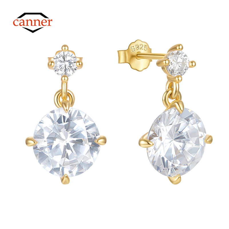CANNER S925 Sterling Silver Zircon Stud Earrings Fine Jewelry Piercing Earings Diamonds Sparkling Wedding Jewelry Gift For Women
CANNER S925 Sterling Silver Zircon Stud Earrings Fine Jewelry Piercing Earings Diamonds Sparkling Wedding Jewelry Gift For Women