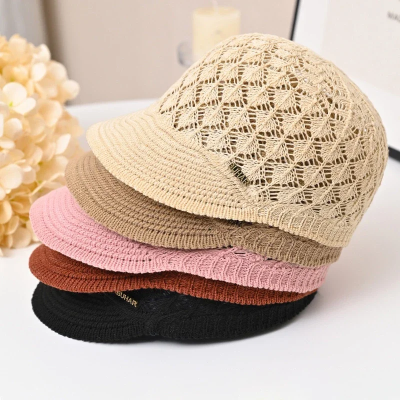 New Hat Women's Spring/Summer Peaked Cap Hollow Design Headband Women's Bucket Hats Beret Hat
New Hat Women's Spring/Summer Peaked Cap Hollow Design Headband Women's Bucket Hats Beret Hat