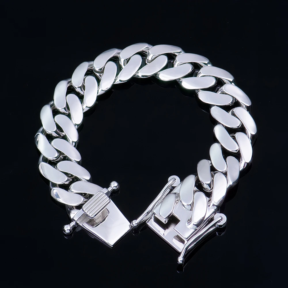 Men Hip Hop 18k Gold Plated 925 Silver Fine Jewelry 14mm 18mm Miami Cuban Link Chain Plain Bracelet Without Diamonds
Men Hip Hop 18k Gold Plated 925 Silver Fine Jewelry 14mm 18mm Miami Cuban Link Chain Plain Bracelet Without Diamonds