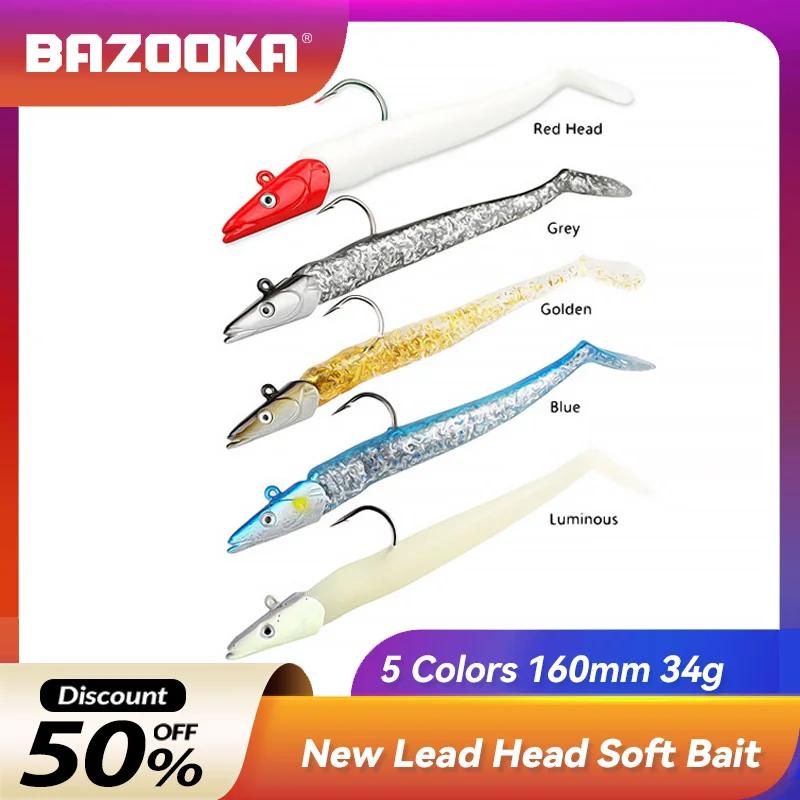 19g/22g/35g Bazooka Fishing Lure lead head Hook Baits Sea Soft Lure big catch Jig Pike Artificial Wobblers Bass Winter Tackle
19g/22g/35g Bazooka Fishing Lure lead head Hook Baits Sea Soft Lure big catch Jig Pike Artificial Wobblers Bass Winter Tackle