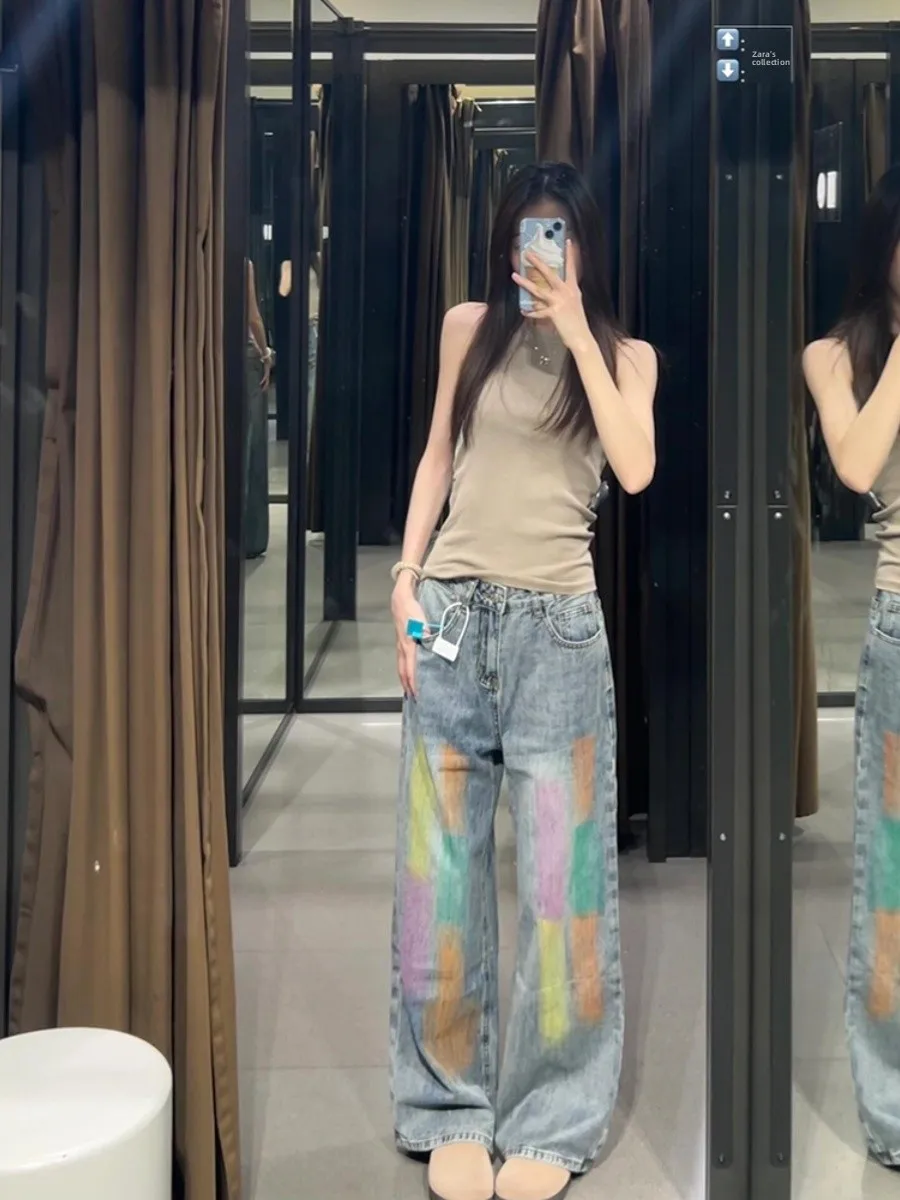 Прямые утягивающие широкие джинсы с высокой талией и принтом fiti, женские летние повседневные брюки 2024, новый дизайн
Прямые утягивающие широкие джинсы с высокой талией и принтом fiti, женские летние повседневные брюки 2024, новый дизайн