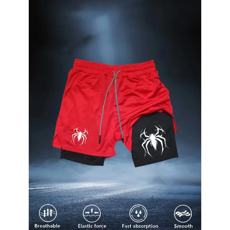 Men's Quick-Dry Double-Layer Athletic Shorts with Spider Print - Moisture-Wicking Breathable Workout Shorts
Men's Quick-Dry Double-Layer Athletic Shorts with Spider Print - Moisture-Wicking Breathable Workout Shorts