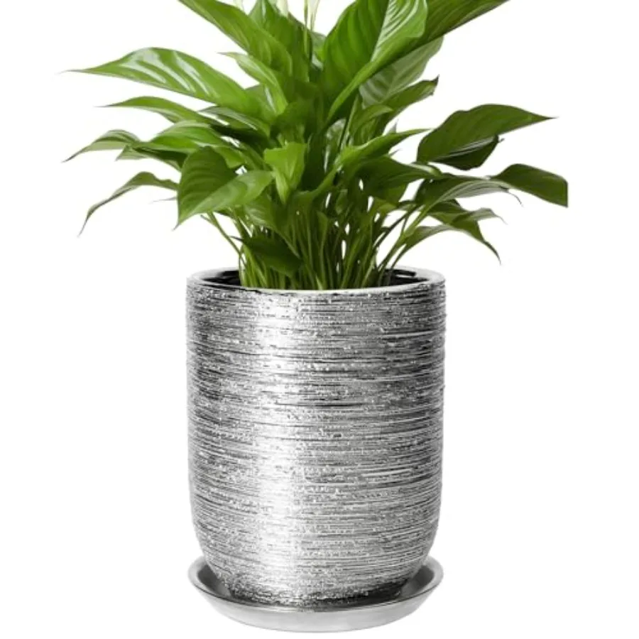 Ceramic Flower Pot for Plants - Plant Pot Indoor with Drainage Hole and Saucer Cylinder Modern Outdoor Round Planter Gardeng Gi
Ceramic Flower Pot for Plants - Plant Pot Indoor with Drainage Hole and Saucer Cylinder Modern Outdoor Round Planter Gardeng Gi