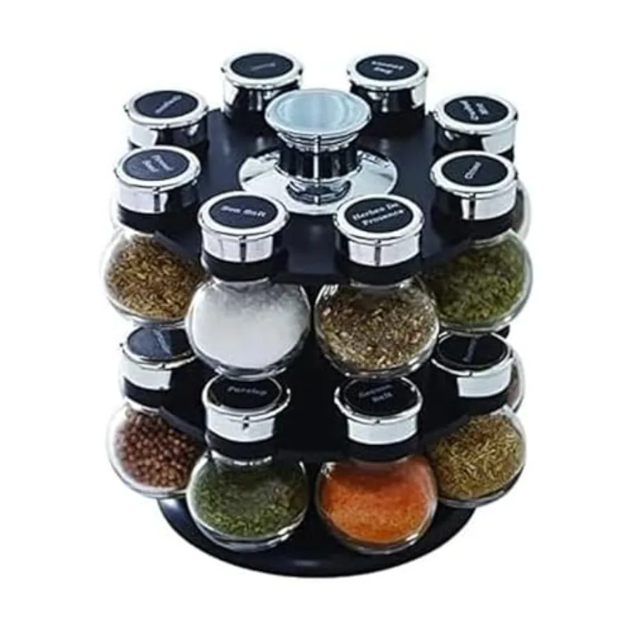 16 Jar Ellington Revolving Countertop Spice Rack with Lift and Pour Caps and Spices Included, FREE Spice Refills for 5 Years: B
16 Jar Ellington Revolving Countertop Spice Rack with Lift and Pour Caps and Spices Included, FREE Spice Refills for 5 Years: B