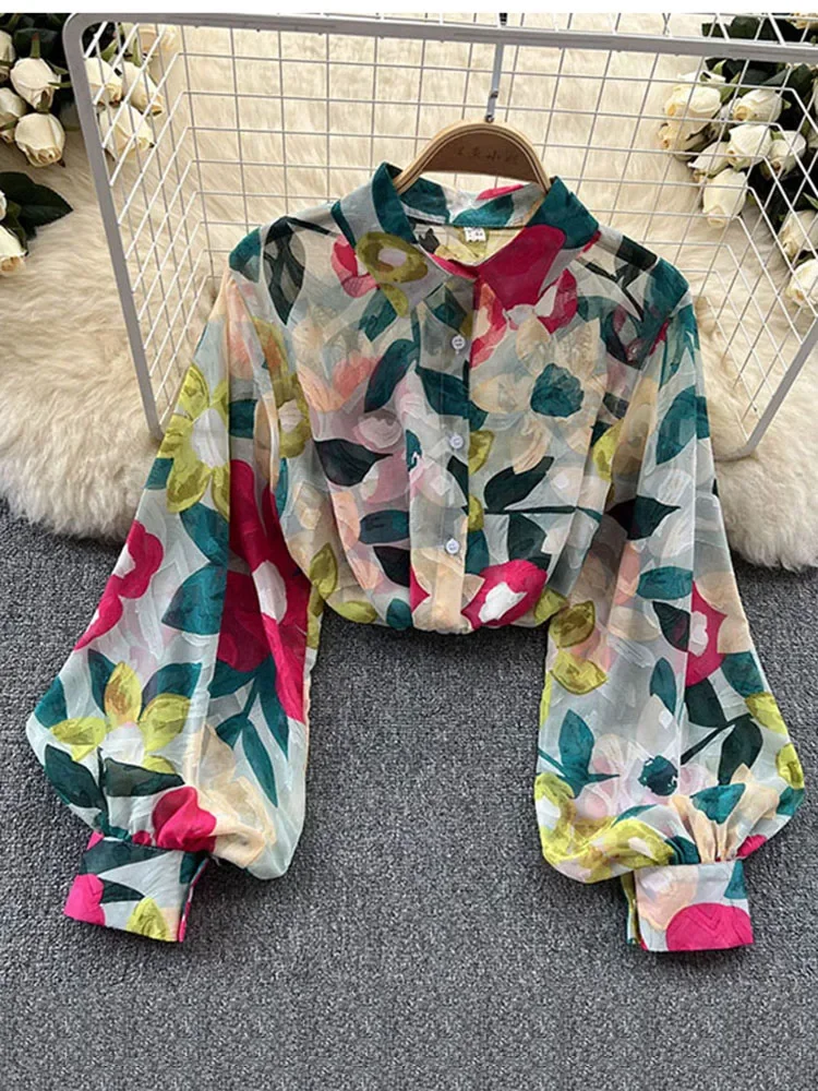 2023 Spring Autumn Women Retro Printed Shirt Women's Loose Lantern Sleeve Shirt Oil Painting Sense shirt tops female D0632
2023 Spring Autumn Women Retro Printed Shirt Women's Loose Lantern Sleeve Shirt Oil Painting Sense shirt tops female D0632