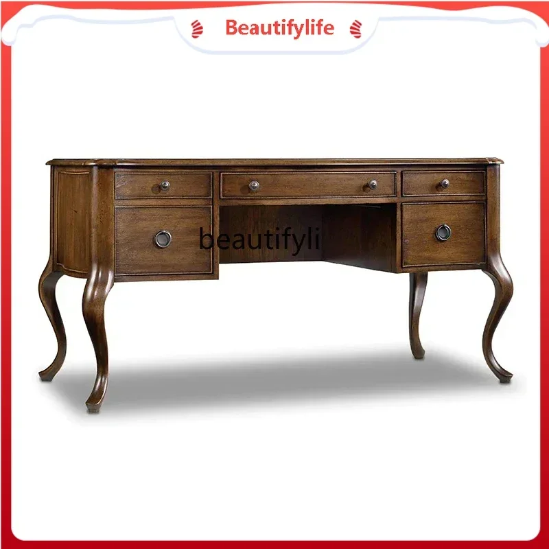 K185 K18 Retro Solid Wood Desk Chair Combination Study Desk Oak Computer Desk High-End living room decoration
K185 K18 Retro Solid Wood Desk Chair Combination Study Desk Oak Computer Desk High-End living room decoration