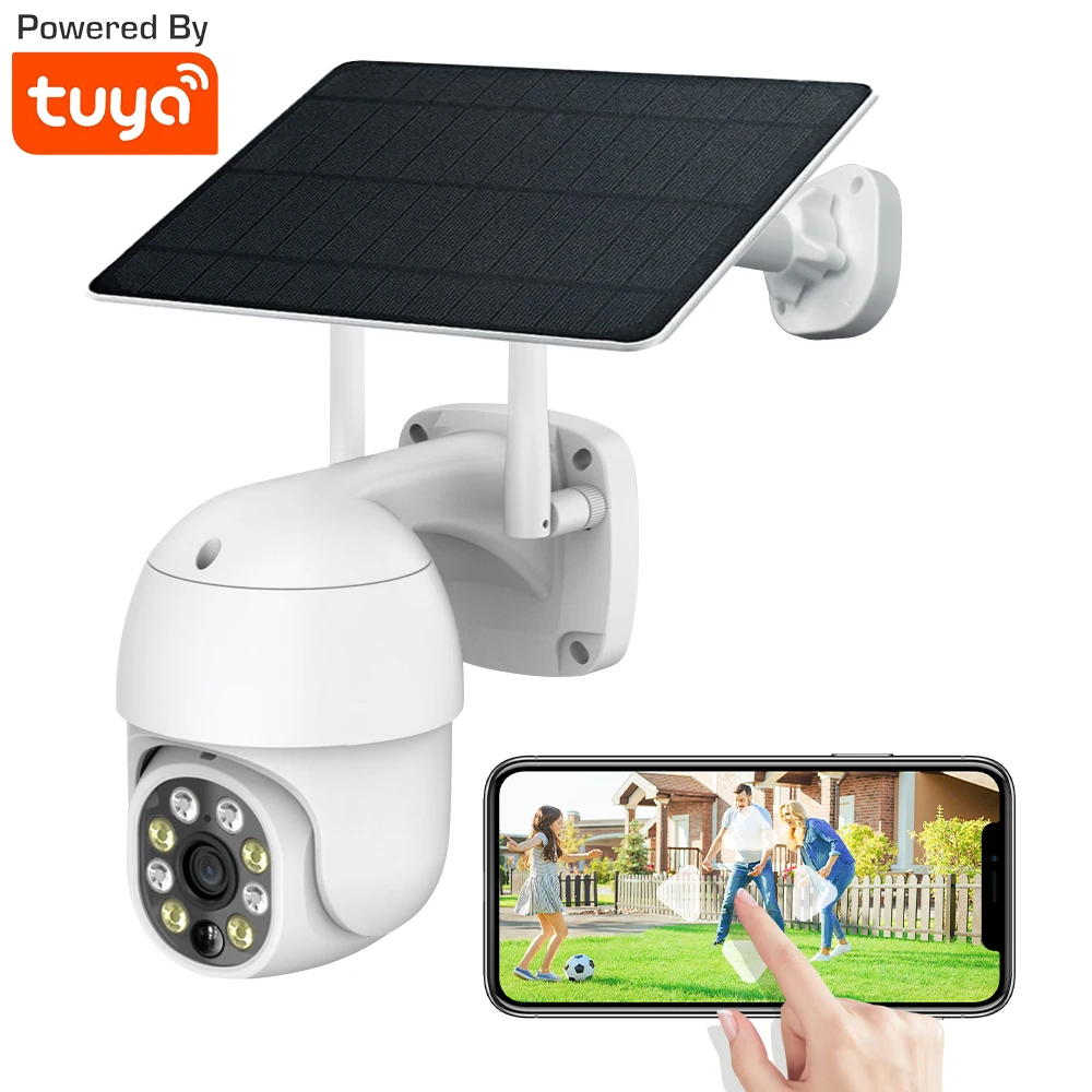 Motion Tuya SmartLife Motion Auto Tracking Battery Solar 3MP Outdoor WiFi PTZ Security Surveillance PIR Motion Detection Camera