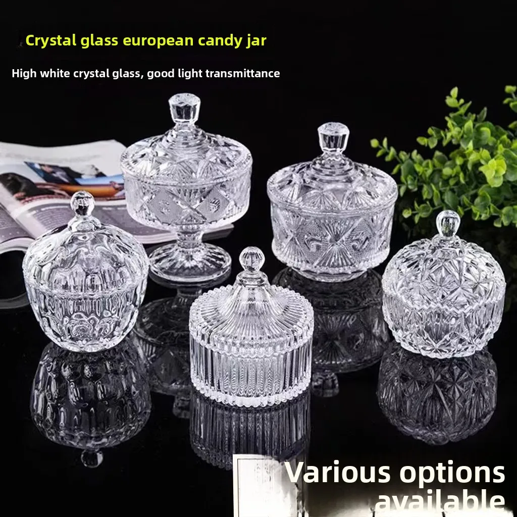 Creative Transparent Crystal Glass Storage Jar with Lid for Candy Sugar Snas Dried Fruits Portable Kitchen Storage Container
Creative Transparent Crystal Glass Storage Jar with Lid for Candy Sugar Snas Dried Fruits Portable Kitchen Storage Container