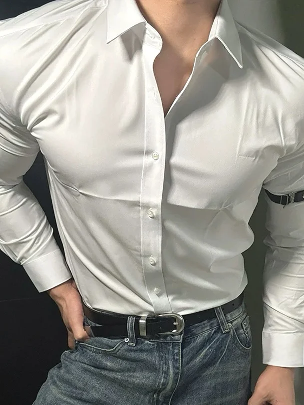 Slim Fit Long Sleeve Shirt Men's Casual Workwear Thin Quick Dry Fashionable Base Layer Shirt Cool Thin Style Youth Popular
Slim Fit Long Sleeve Shirt Men's Casual Workwear Thin Quick Dry Fashionable Base Layer Shirt Cool Thin Style Youth Popular