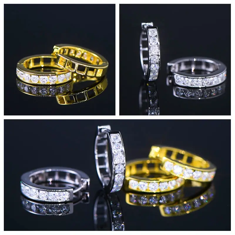 Ehhai GRA Certified 2.5mm Moissanite Hoop Earrings for Women Real 925 Sterling Silver Huggie Earring Fine Jewelry Gift Pendiente
Ehhai GRA Certified 2.5mm Moissanite Hoop Earrings for Women Real 925 Sterling Silver Huggie Earring Fine Jewelry Gift Pendiente