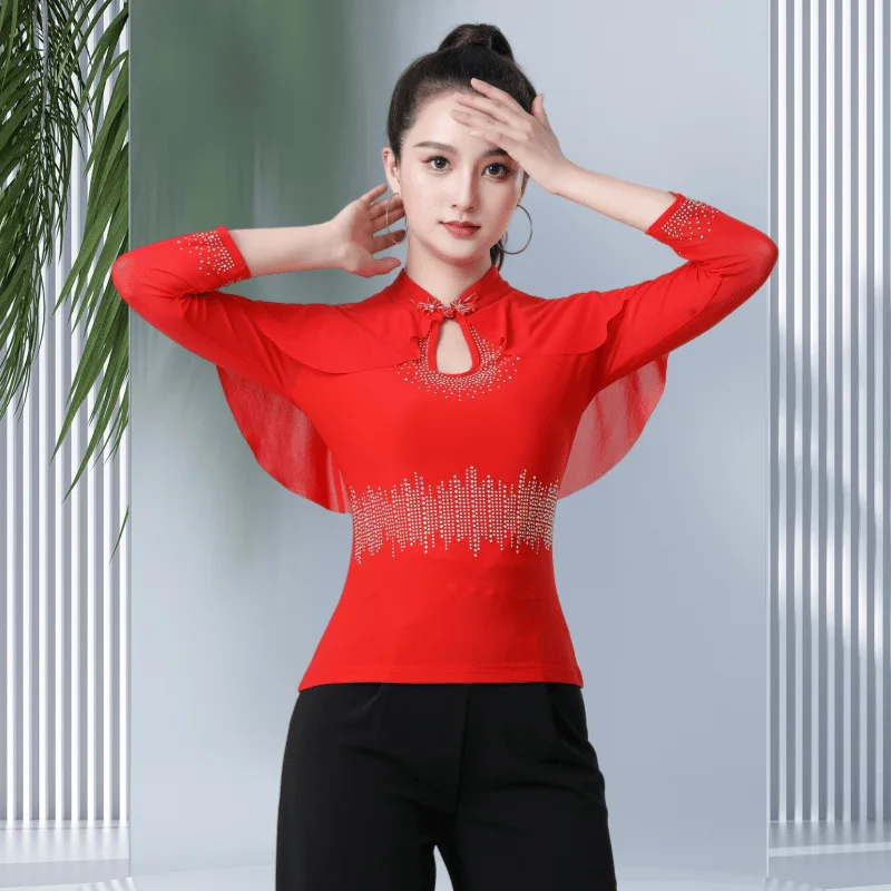 Jitba New Latin Dance Top Square Dance Three-step Modern Performance Practice Clothes Ballroom Dance Accessories
Jitba New Latin Dance Top Square Dance Three-step Modern Performance Practice Clothes Ballroom Dance Accessories