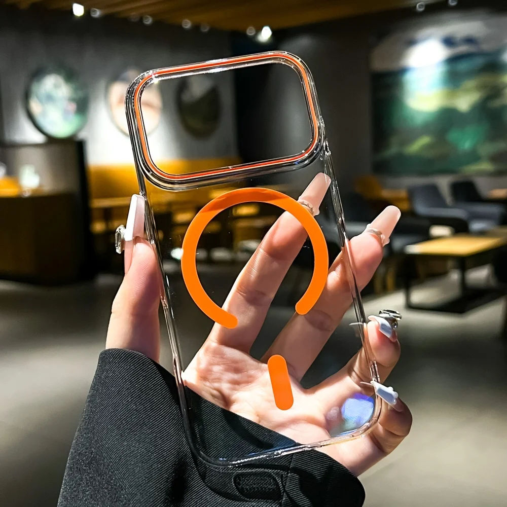 Роскошный прозрачный жесткий чехол для ПК Magsafe для iPhone 17 16 15 Pro Max 14, ультратонкая прозрачная противоударная задняя крышка с воздушным магнитом
Роскошный прозрачный жесткий чехол для ПК Magsafe для iPhone 17 16 15 Pro Max 14, ультратонкая прозрачная противоударная задняя крышка с воздушным магнитом