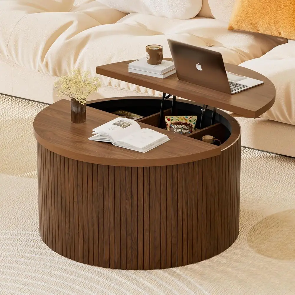 Round Storage Coffee Table, 31.5 Walnut, Suitable for Small Spaces, Ideal for Living Room
Round Storage Coffee Table, 31.5 Walnut, Suitable for Small Spaces, Ideal for Living Room