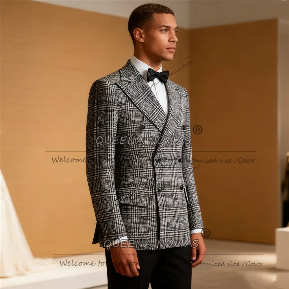 Классический клетчатый костюм с узором «гусиные лапки», мужской двубортный пиджак, брюки, комплект из 2 предметов, свадебные смокинги для жениха, индивидуальные Trajes Para Hombre
Классический клетчатый костюм с узором «гусиные лапки», мужской двубортный пиджак, брюки, комплект из 2 предметов, свадебные смокинги для жениха, индивидуальные Trajes Para Hombre