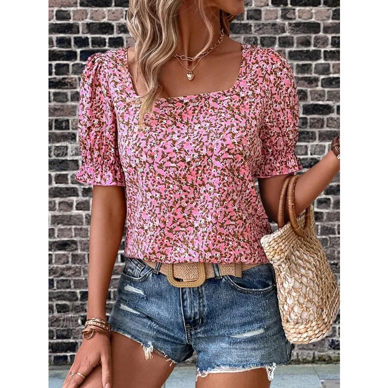 Плюс размер 1XL-5XL, осенняя женская блузка с цветочным принтом, свободная футболка с рюшами и квадратным вырезом, с коротким рукавом, повседневная футболка с баской и принтом
Плюс размер 1XL-5XL, осенняя женская блузка с цветочным принтом, свободная футболка с рюшами и квадратным вырезом, с коротким рукавом, повседневная футболка с баской и принтом