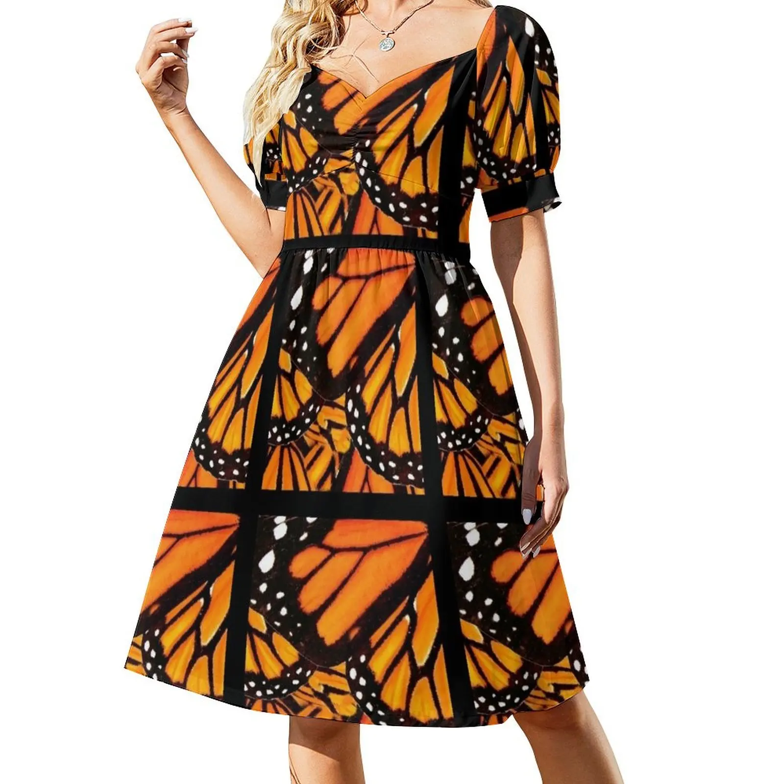 BLACK-ORANGE MONARCH BUTTERFLY WING PATTERNS Short-Sleeved Dress summer dresses sexy dress summer dress daily
BLACK-ORANGE MONARCH BUTTERFLY WING PATTERNS Short-Sleeved Dress summer dresses sexy dress summer dress daily
