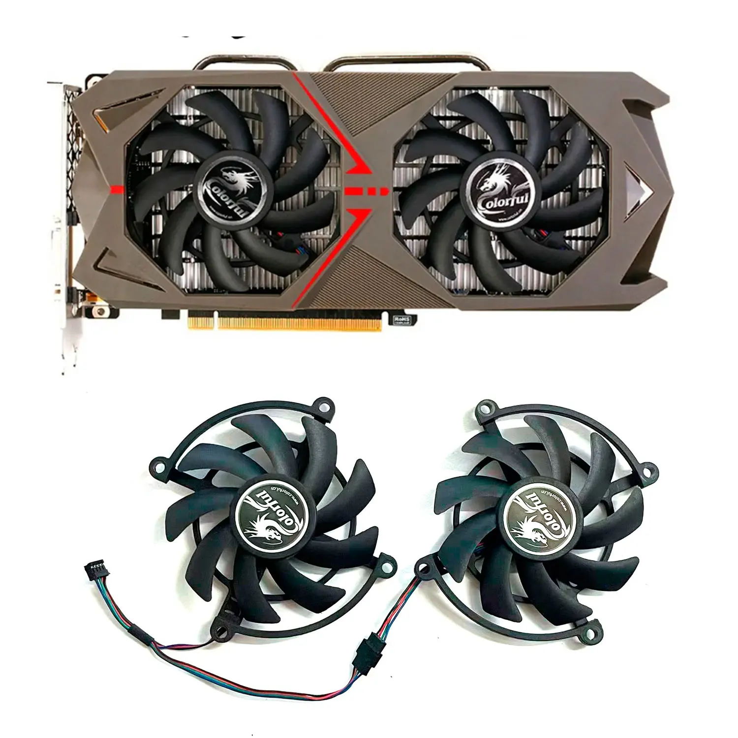 Suitable for Colorful Geforce GTX 1060 GTX1070 graphics card cooling fan 85MM 4PIN new graphics card GPU cooling replacement fan
Suitable for Colorful Geforce GTX 1060 GTX1070 graphics card cooling fan 85MM 4PIN new graphics card GPU cooling replacement fan