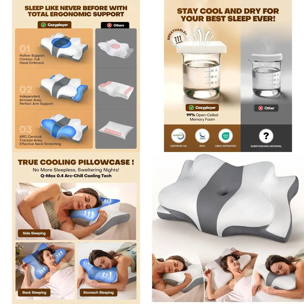 Ergonomic Memory Foam Pillow for Side Sleepers with Neck Support and Orthopedic Design
Ergonomic Memory Foam Pillow for Side Sleepers with Neck Support and Orthopedic Design