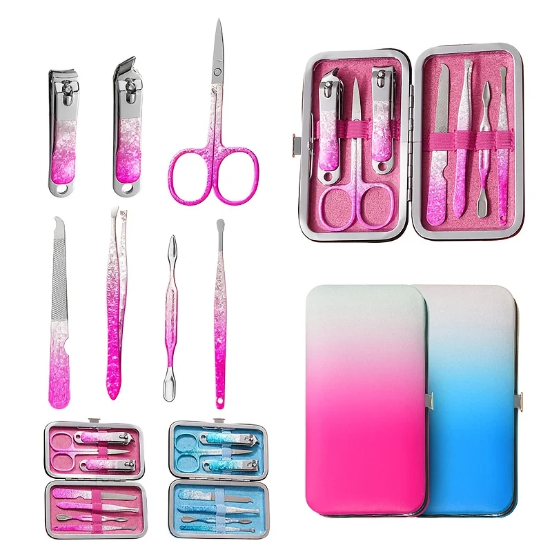 A Gradient Color Nail Clipper, Portable Nail File, Ear Cleaner, Slanted Nail Scissors, And Manicure Set, Perfect for Holiday Gifts
A Gradient Color Nail Clipper, Portable Nail File, Ear Cleaner, Slanted Nail Scissors, And Manicure Set, Perfect for Holiday Gifts