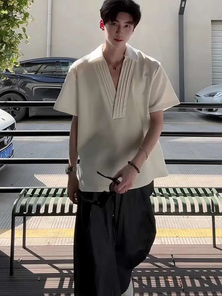 American Sle oulder Pad ort Sve V-Ne T-irt And Flared Pants Men's Set Cool Faionable Summer Outfit
American Sle oulder Pad ort Sve V-Ne T-irt And Flared Pants Men's Set Cool Faionable Summer Outfit