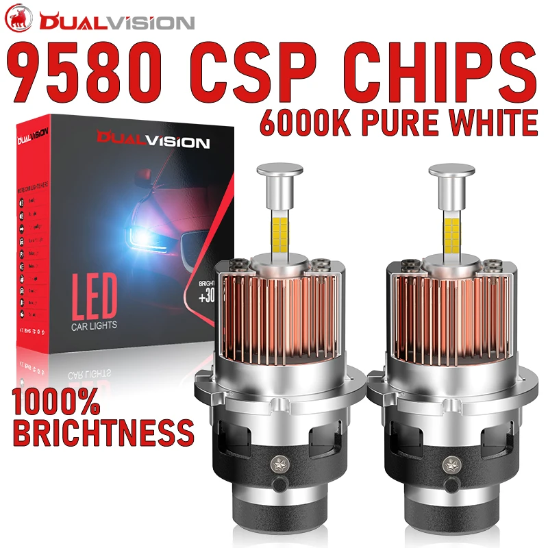 Dualvision 360 CSP D2S LED Headlights HID D2R D4S D4R Xenon D Series Canbus Car Lights 6000K White 1:1 Turbo Fan Automoblie Kits
Dualvision 360 CSP D2S LED Headlights HID D2R D4S D4R Xenon D Series Canbus Car Lights 6000K White 1:1 Turbo Fan Automoblie Kits