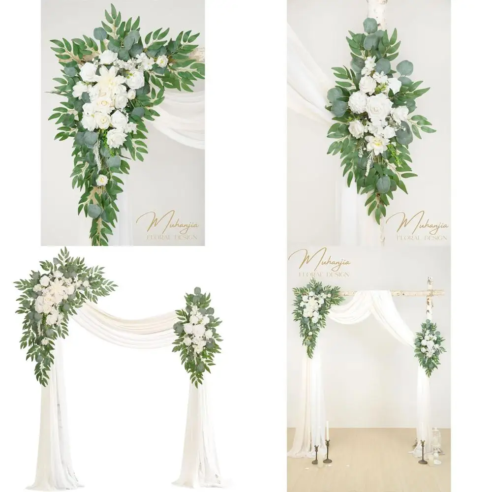 Set of 4 Artificial Flower Arches with Drapes for Wedding Ceremony and Outdoor Events
Set of 4 Artificial Flower Arches with Drapes for Wedding Ceremony and Outdoor Events