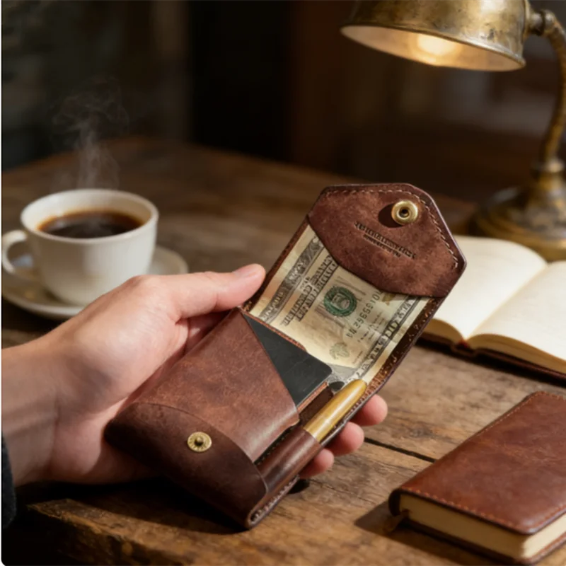 2026 Slim Leather Card Holder with Pen Slot, Handmade Minimalist Compact Wallet for Credit Cards, Minimalist Front Pocket Wallet
2026 Slim Leather Card Holder with Pen Slot, Handmade Minimalist Compact Wallet for Credit Cards, Minimalist Front Pocket Wallet