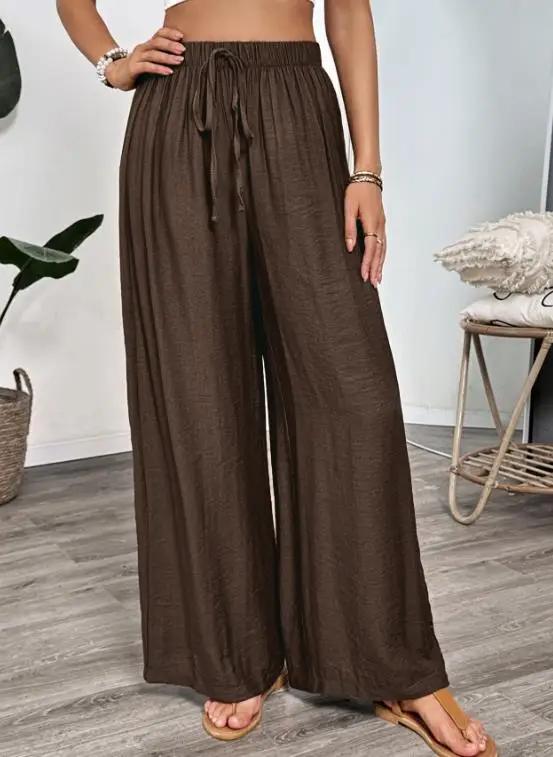 2026 Casual Pants with Simple Lace Up, Hollow Embroidery, Women's Solid Color, Loose and Wide Leg Pants
2026 Casual Pants with Simple Lace Up, Hollow Embroidery, Women's Solid Color, Loose and Wide Leg Pants