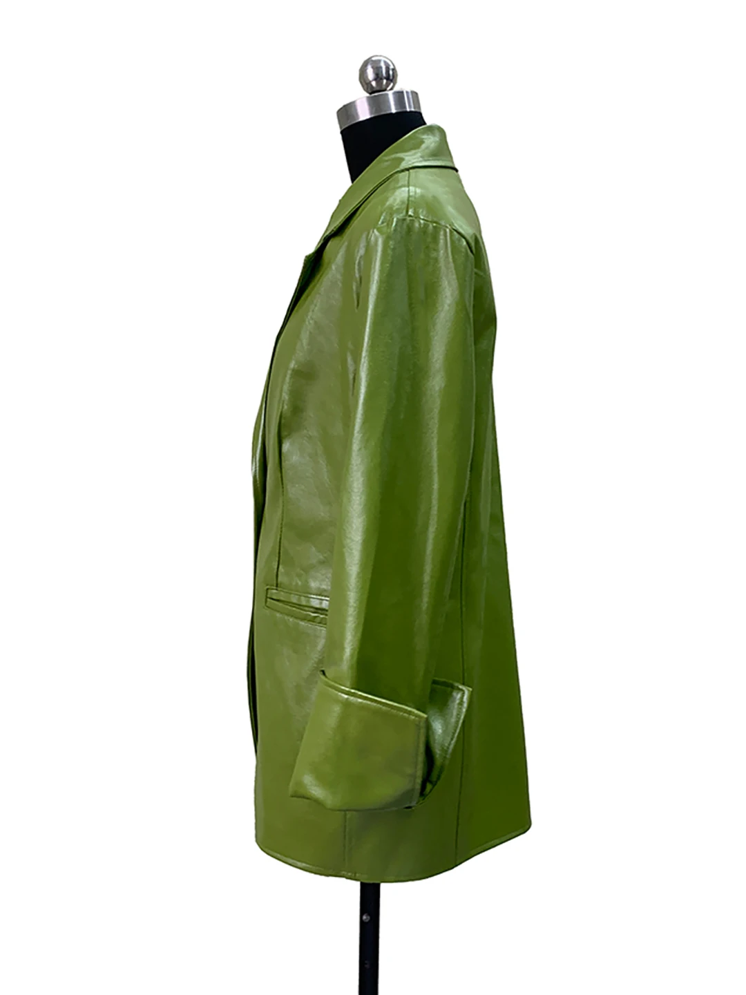 Nerazzurri Green PU Leather Jacket Women's Casual Style Cuffed Sleeve Suit Coat Standard Fit Windproof Waterproof
Nerazzurri Green PU Leather Jacket Women's Casual Style Cuffed Sleeve Suit Coat Standard Fit Windproof Waterproof