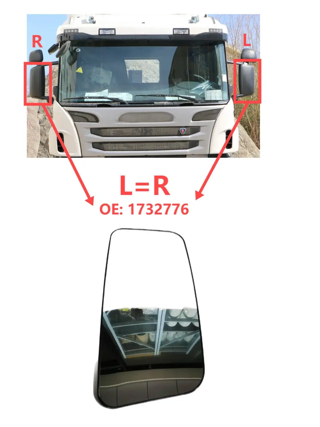 Suitable For Scania Truck Rearview Mirror Glass Lenses OEM Small Lenses 1732778 1346579 767265 Large Lenses 1732776 1346378
Suitable For Scania Truck Rearview Mirror Glass Lenses OEM Small Lenses 1732778 1346579 767265 Large Lenses 1732776 1346378