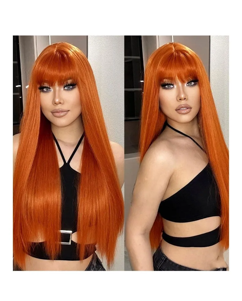 Long Straight Wig with Bangs Straight Synthetic Blonde Orange Wig 26 Inch for Women Daily Party Halloween Cosplay Straight Wigs 
Long Straight Wig with Bangs Straight Synthetic Blonde Orange Wig 26 Inch for Women Daily Party Halloween Cosplay Straight Wigs