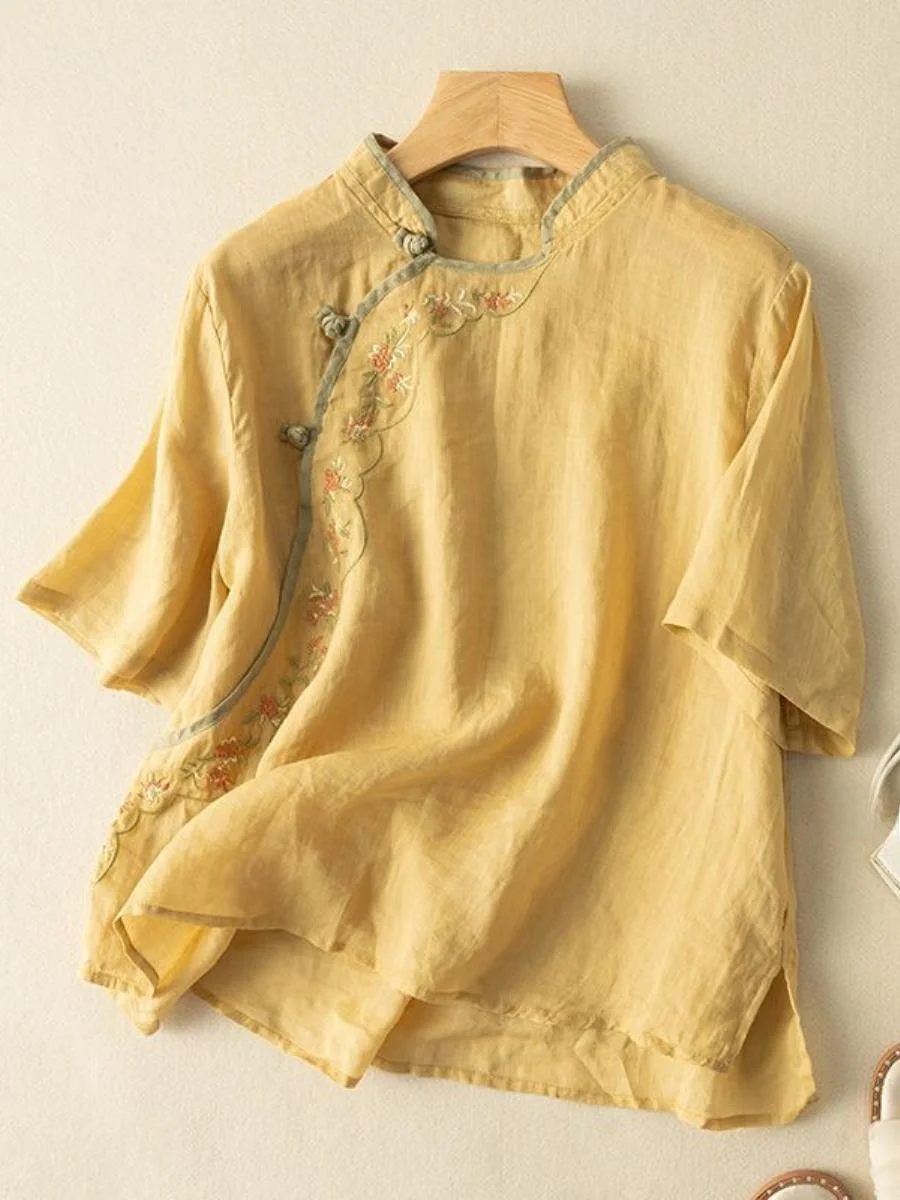 Women's Cotton Linen Shirt Collar Design Summer New Style Versatile National Trend Democratic Style Short Sleeve Commute
Women's Cotton Linen Shirt Collar Design Summer New Style Versatile National Trend Democratic Style Short Sleeve Commute