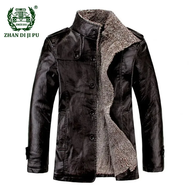 Winter Men Jacket Coat Solid Color Plush PU Faux Leather Business Jacket Motorcycle Biker Leather Bomber Jacket Men Clothing New
Winter Men Jacket Coat Solid Color Plush PU Faux Leather Business Jacket Motorcycle Biker Leather Bomber Jacket Men Clothing New