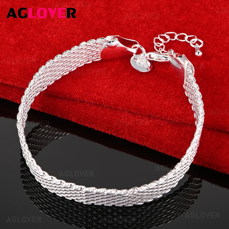 AGLOVER 925 Sterling Silver 10mm Braided Bracelet Fashion Elegant Women Party Jewelry
AGLOVER 925 Sterling Silver 10mm Braided Bracelet Fashion Elegant Women Party Jewelry