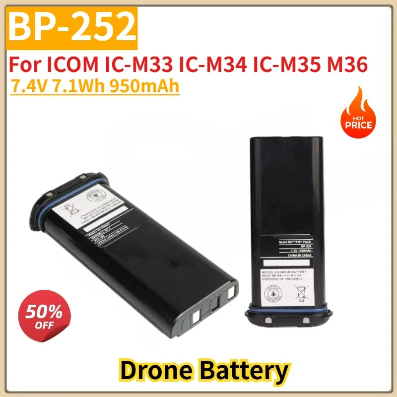 BP-252 High Quality Walkie-talkie Battery 7.4V 7.1Wh 950mAh for ICOM IC-M33 IC-M34 IC-M35 M36 Brand New Replacement Battery
BP-252 High Quality Walkie-talkie Battery 7.4V 7.1Wh 950mAh for ICOM IC-M33 IC-M34 IC-M35 M36 Brand New Replacement Battery