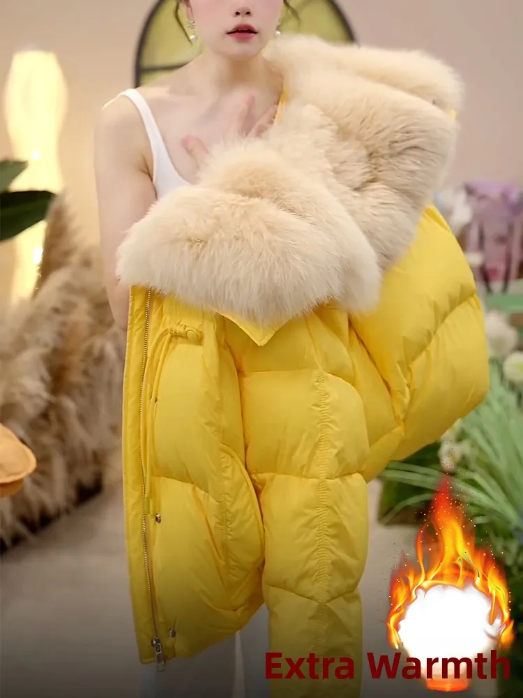 Premium Yellow ort Thiened down Cotton Jaet Women's Sle Winter New Arrival Warmth Large Fur Collar Commute Korean Ver...
Premium Yellow ort Thiened down Cotton Jaet Women's Sle Winter New Arrival Warmth Large Fur Collar Commute Korean Ver...