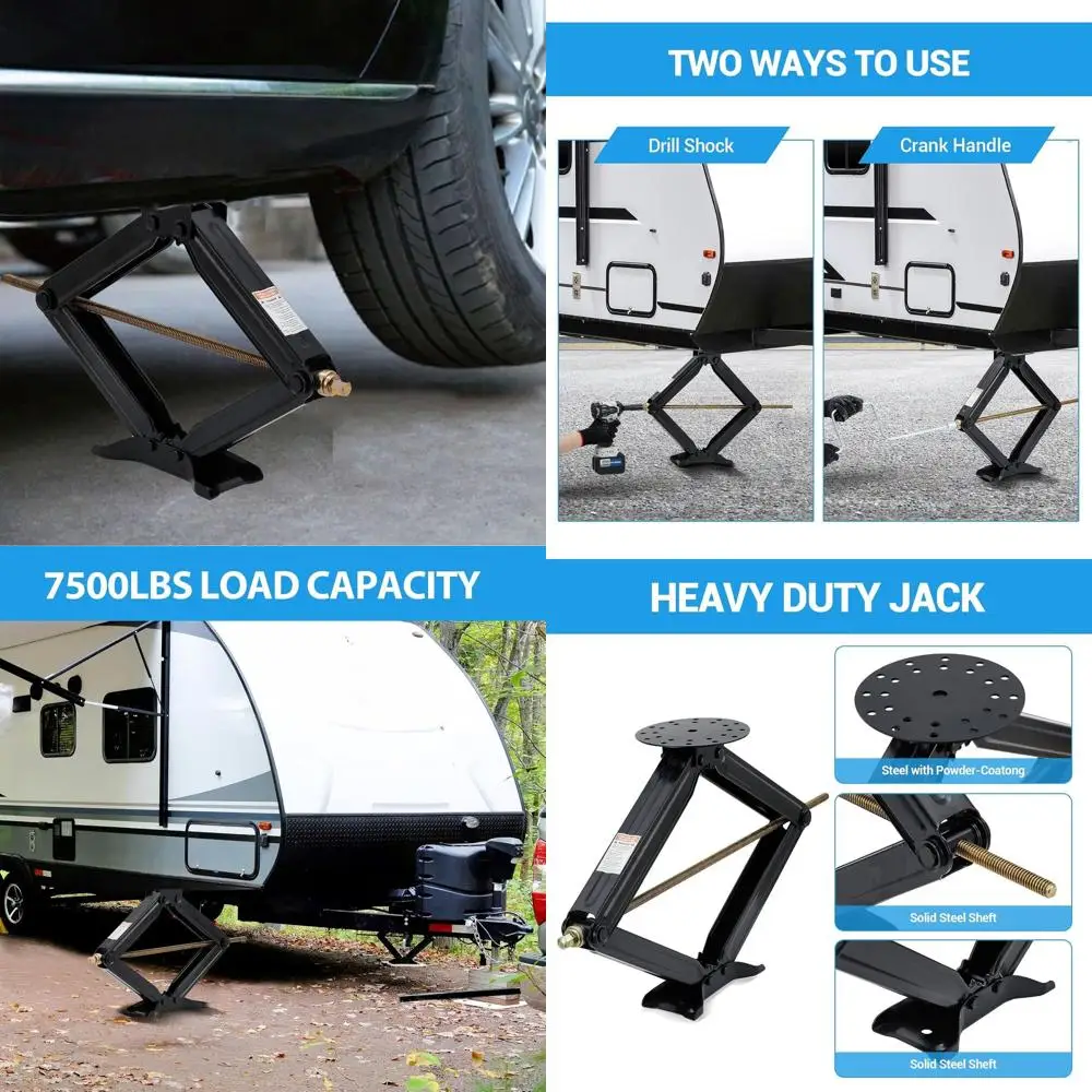 5000 lbs Capacity RV Stabilizer Jacks, 30 Adjustable Scissor Jacks with Crank Handle, 4-30 Lift Range for Campers and Travel Tra
5000 lbs Capacity RV Stabilizer Jacks, 30 Adjustable Scissor Jacks with Crank Handle, 4-30 Lift Range for Campers and Travel Tra
