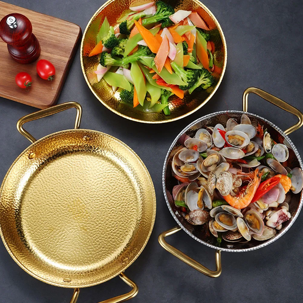 Stainless Steel Sukiyaki Pot 22cm Silver Plate Golden Handle Food Serving Tray Smooth Bright Surface Easy Clean 
Stainless Steel Sukiyaki Pot 22cm Silver Plate Golden Handle Food Serving Tray Smooth Bright Surface Easy Clean