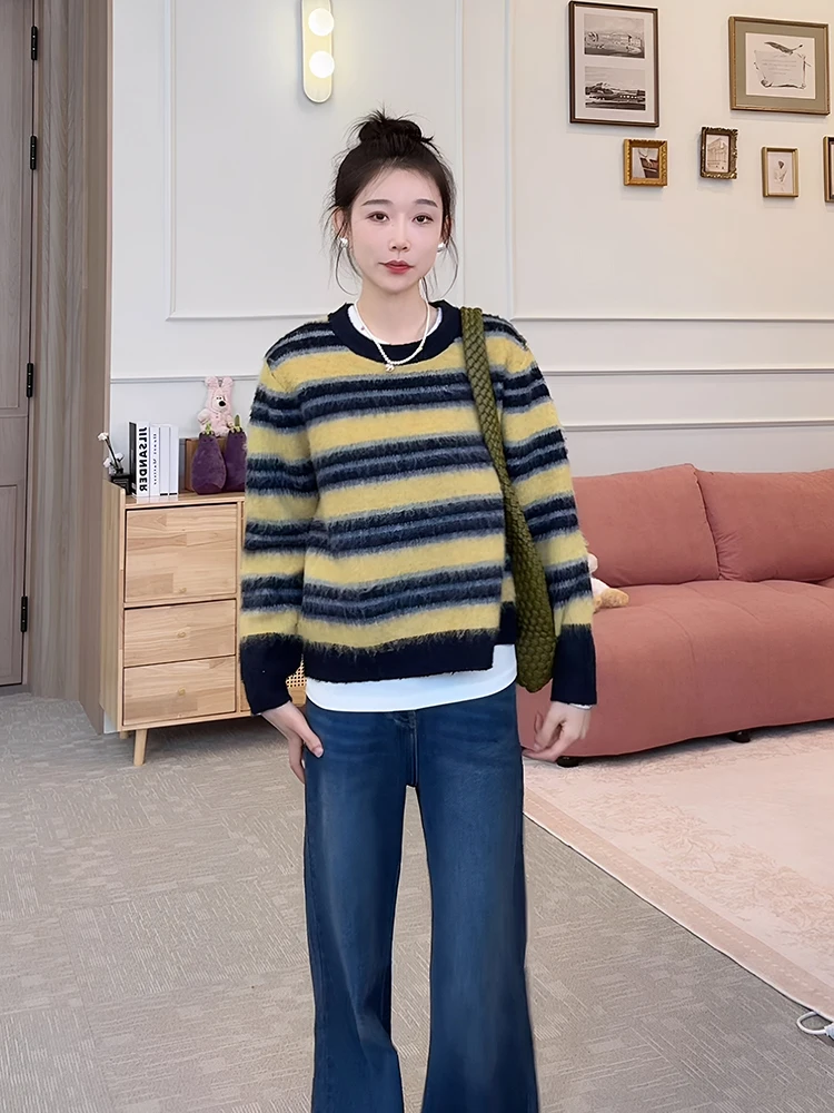 OUDOEE Women's Wool Stripe Knitted Sweater Spring 2026 New Leisure Sle Color Blo Inner And Outer Wear Soft Polyester Fiber
OUDOEE Women's Wool Stripe Knitted Sweater Spring 2026 New Leisure Sle Color Blo Inner And Outer Wear Soft Polyester Fiber