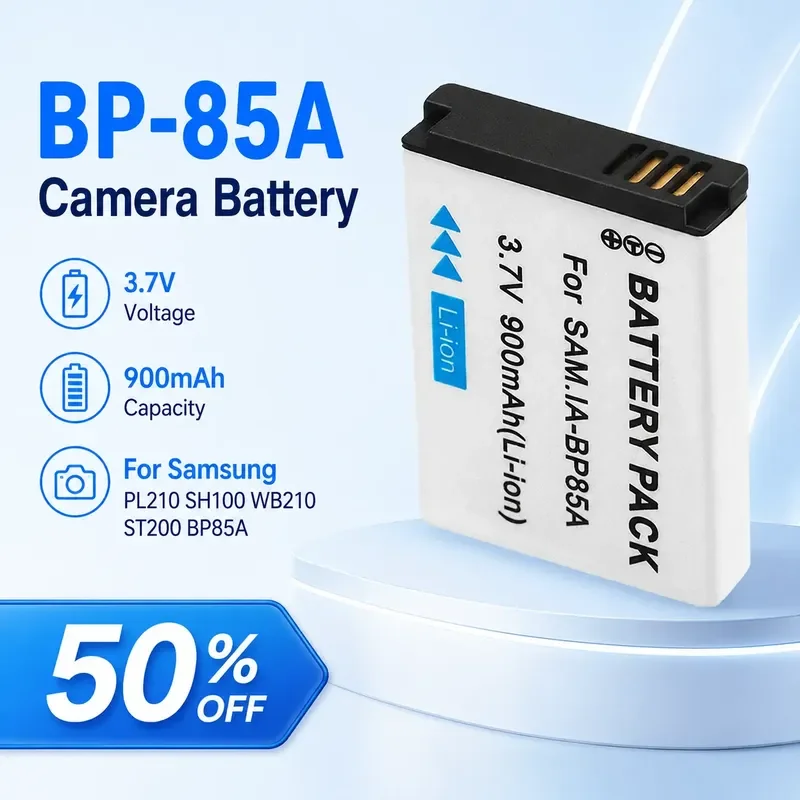 BP-85A 3.7V 900mAh for Samsung PL210 SH100 WB210 ST200 BP85A Camera Battery Pack Rechargeable Li-ion Digital Battery High
BP-85A 3.7V 900mAh for Samsung PL210 SH100 WB210 ST200 BP85A Camera Battery Pack Rechargeable Li-ion Digital Battery High