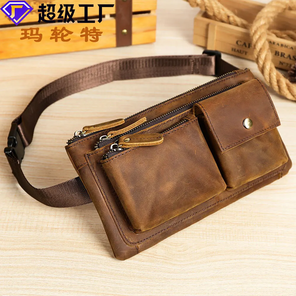 Leather retro new men's waist bag, the first layer of cowhide one-shoulder crossbody bag casual leather men's waist bag
Leather retro new men's waist bag, the first layer of cowhide one-shoulder crossbody bag casual leather men's waist bag