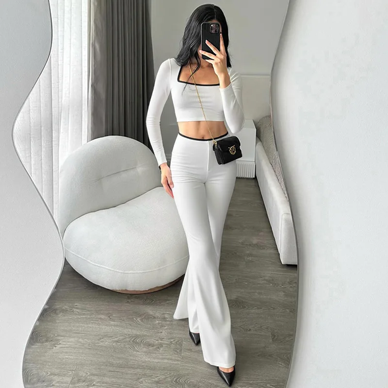 2025 summer big neck long sleeve navel exposed low waist micro trumpet knitted nine-point suit club clothing Vestidos
2025 summer big neck long sleeve navel exposed low waist micro trumpet knitted nine-point suit club clothing Vestidos
