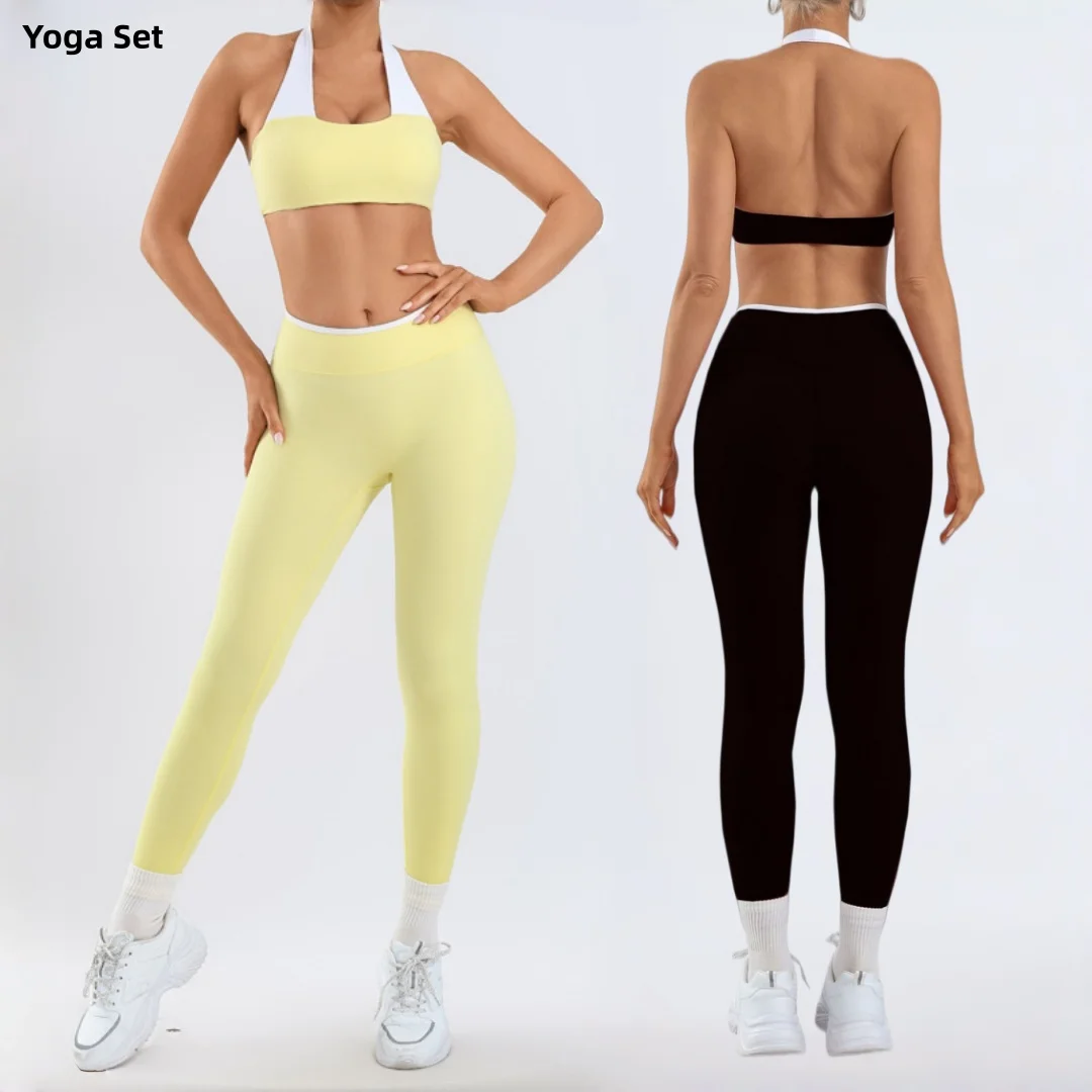 New Women's Yoga Set Sports Fitness High-Waist Hip Lift Backless Halter Bra Pants Running Pilates Workout Gym Leggings Yoga Suit
New Women's Yoga Set Sports Fitness High-Waist Hip Lift Backless Halter Bra Pants Running Pilates Workout Gym Leggings Yoga Suit