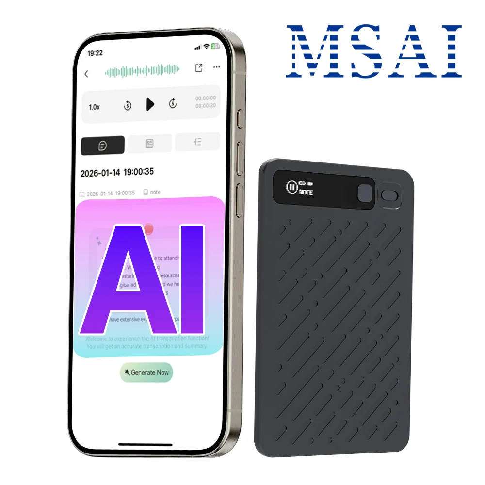 MSAI T29PRO AI Voice Recorder 32GB Transcription Noise Reduction Simultaneous Interpretation 134 Languages Meeting Translator
MSAI T29PRO AI Voice Recorder 32GB Transcription Noise Reduction Simultaneous Interpretation 134 Languages Meeting Translator