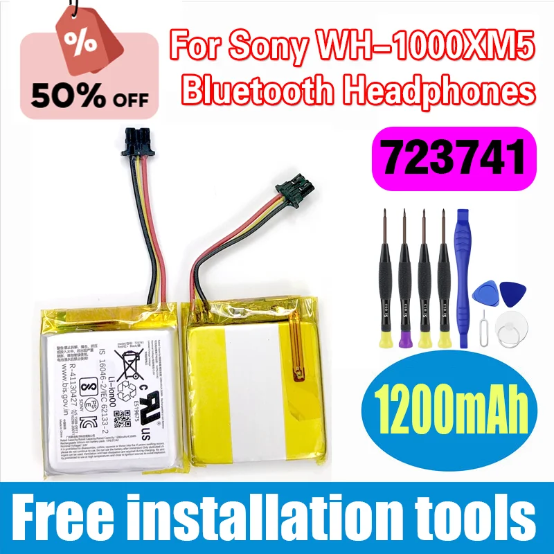 High-Quality 723741 1200mAh Battery for Sony WH-1000XM5 Bluetooth Headphones battery
High-Quality 723741 1200mAh Battery for Sony WH-1000XM5 Bluetooth Headphones battery