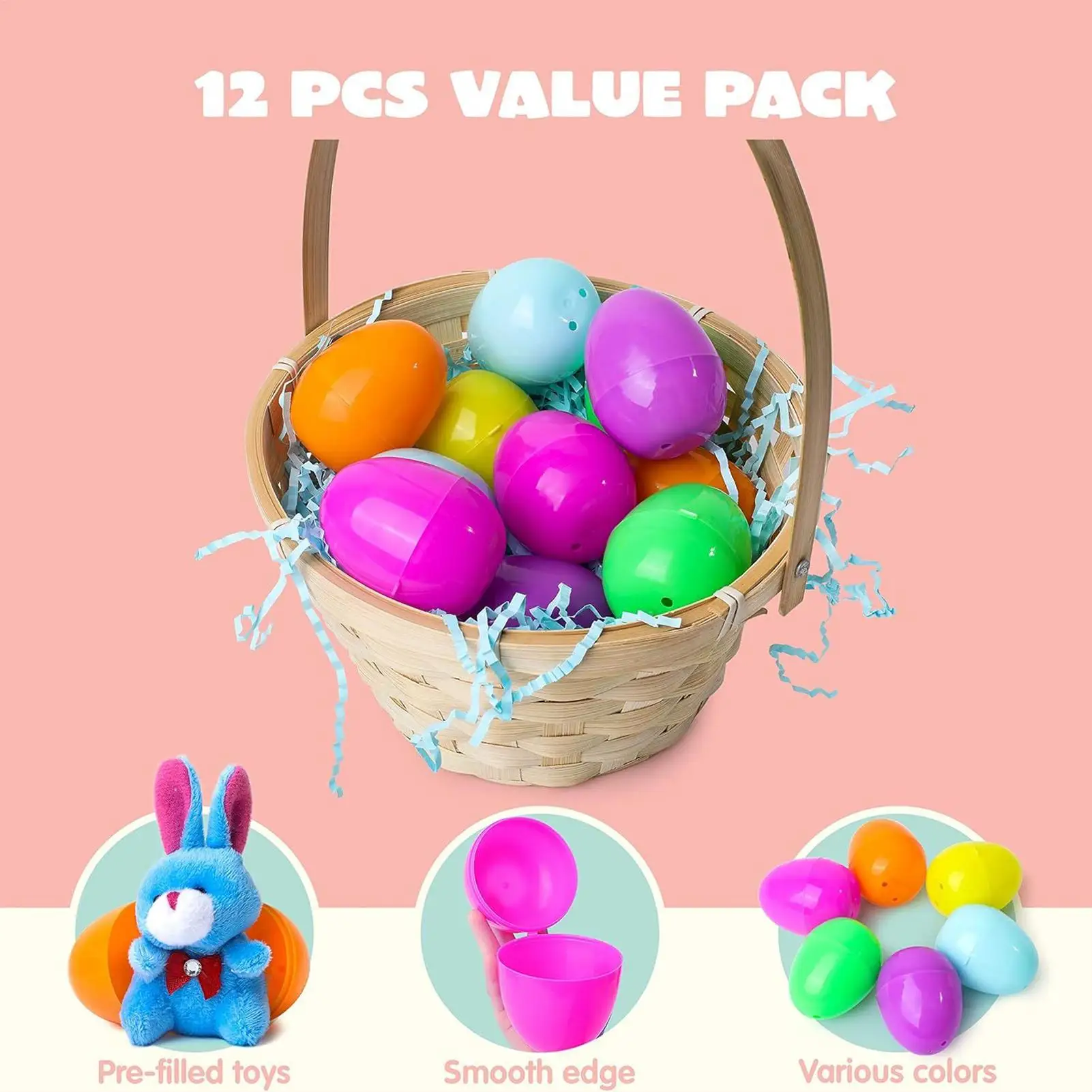 12 Pieces Prefilled Easter Eggs for Kids Plush Animal Toys Easter Egg Hunt Filler for Boys Girls Daycare Centers Birthday Gift
12 Pieces Prefilled Easter Eggs for Kids Plush Animal Toys Easter Egg Hunt Filler for Boys Girls Daycare Centers Birthday Gift
