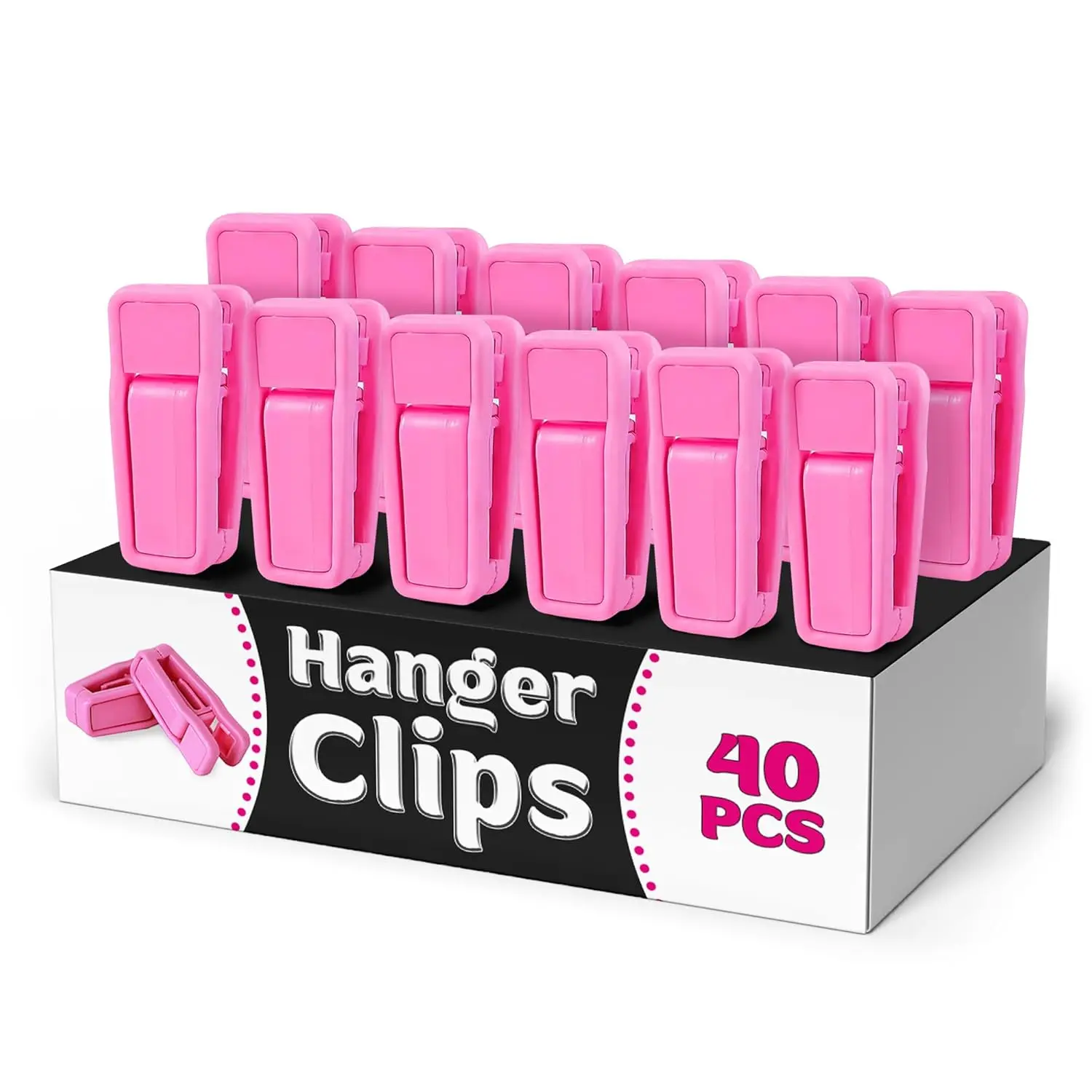 40 Plastic Hanger Clips for Pants Skirts Underwear, Strong Non-Slip Grip, Smooth Edges for Delicate Fabrics, Closet Organizer
40 Plastic Hanger Clips for Pants Skirts Underwear, Strong Non-Slip Grip, Smooth Edges for Delicate Fabrics, Closet Organizer