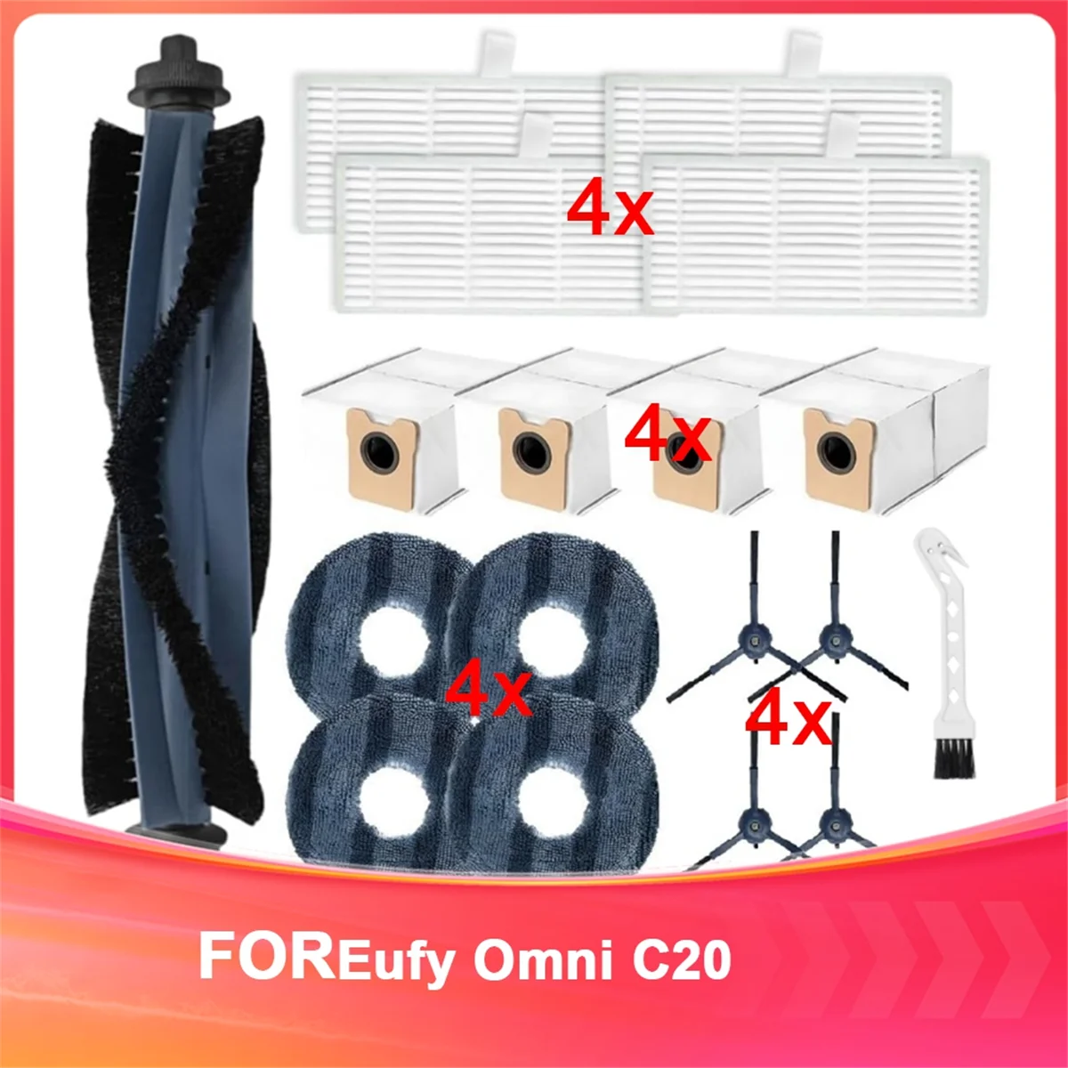 Y32A Main Side Brush, Filter, Wipe, Dust Bag, Accessory Kit for Vacuum Cleaner for Omni C20 Vacuum Cleaner
Y32A Main Side Brush, Filter, Wipe, Dust Bag, Accessory Kit for Vacuum Cleaner for Omni C20 Vacuum Cleaner