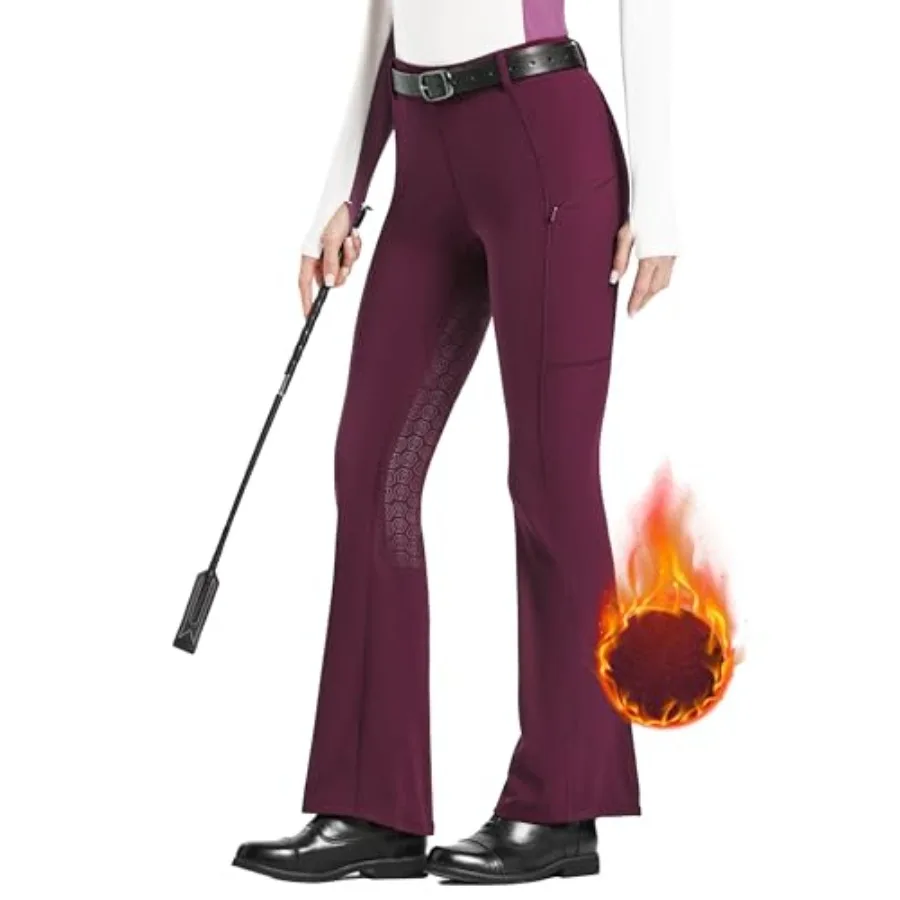 FitsT4 Sports Women's Fleece Lined Bootcut Horse Riding Pants Winter Full Seat Riding Tights with Pockets Equestrian Breeches
FitsT4 Sports Women's Fleece Lined Bootcut Horse Riding Pants Winter Full Seat Riding Tights with Pockets Equestrian Breeches